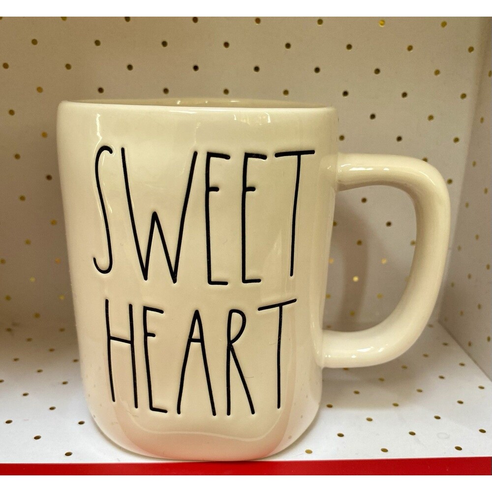 Rae Dunn Artisan Collection SWEET HEART White Mug Double Sided Valentine's Day